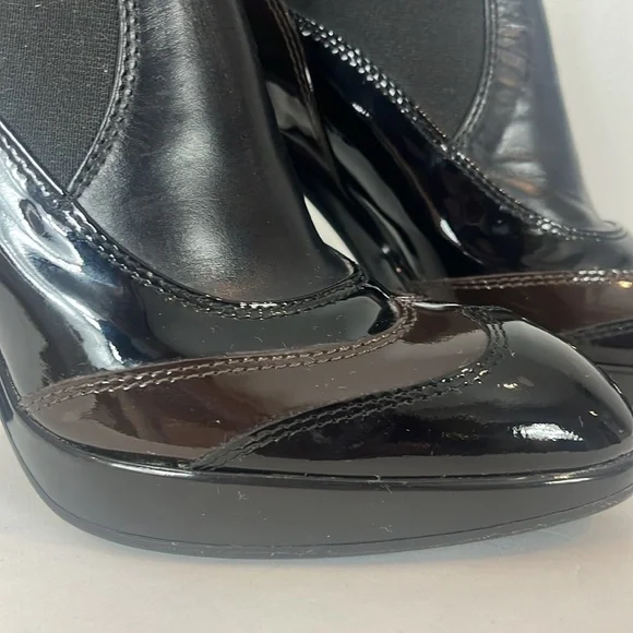 Hogan Patent Leather Heel Ankle Boots - Picture 3 of 17